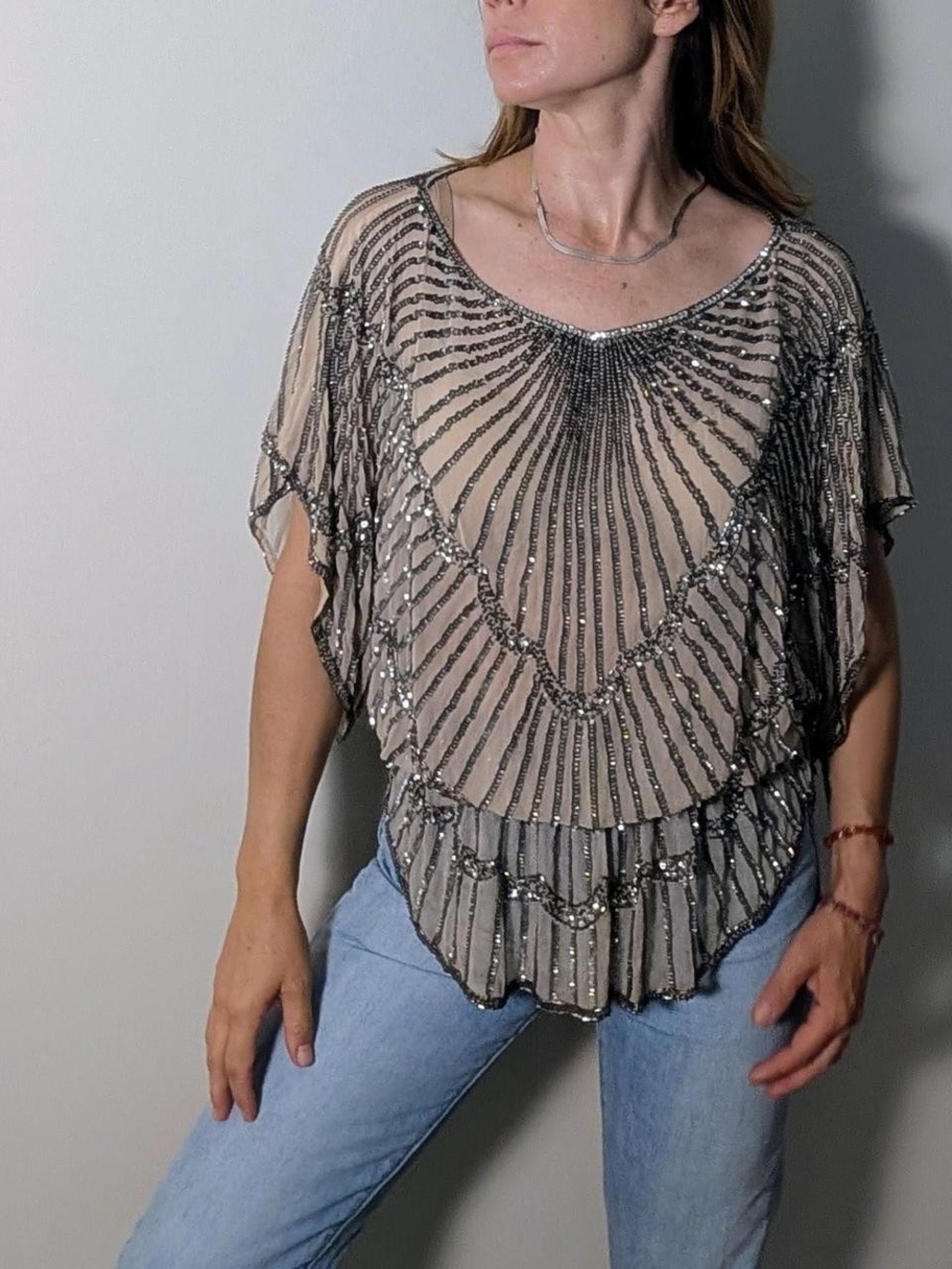 Vintage Parker heavily embellished beaded top